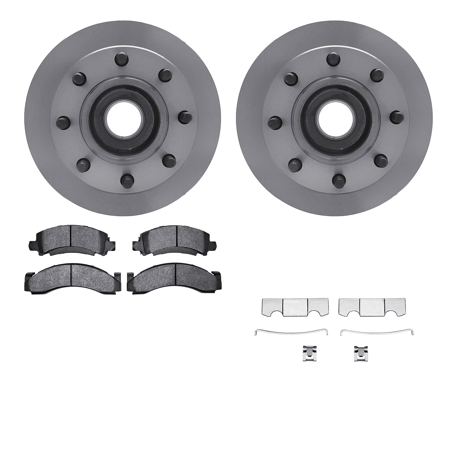 Dynamic Friction Company Front Brake Rotors with 5000 Advanced Brake Pads includes Hardware 6512-48234