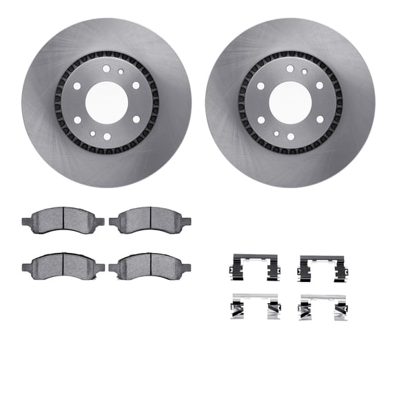 Dynamic Friction Company Front Brake Rotors with 5000 Advanced Brake Pads includes Hardware 6512-48295