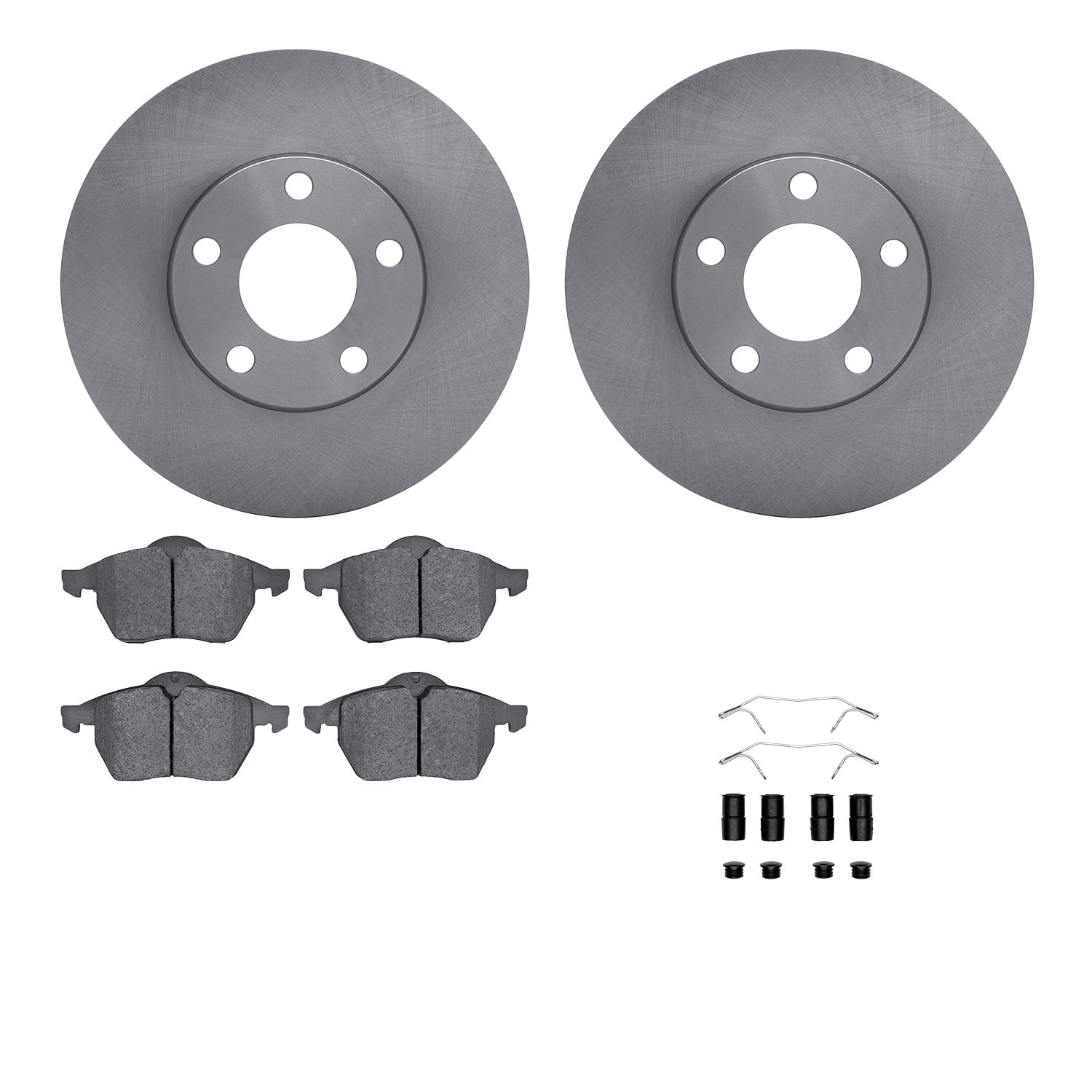 Dynamic Friction Company Front Brake Rotors with 5000 Advanced Brake Pads includes Hardware 6512-74218