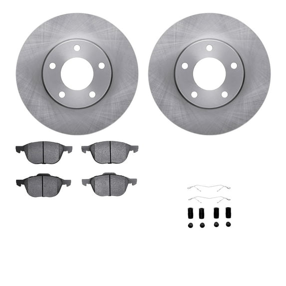 Dynamic Friction Company Front Brake Rotors with 5000 Advanced Brake Pads includes Hardware 6512-80200