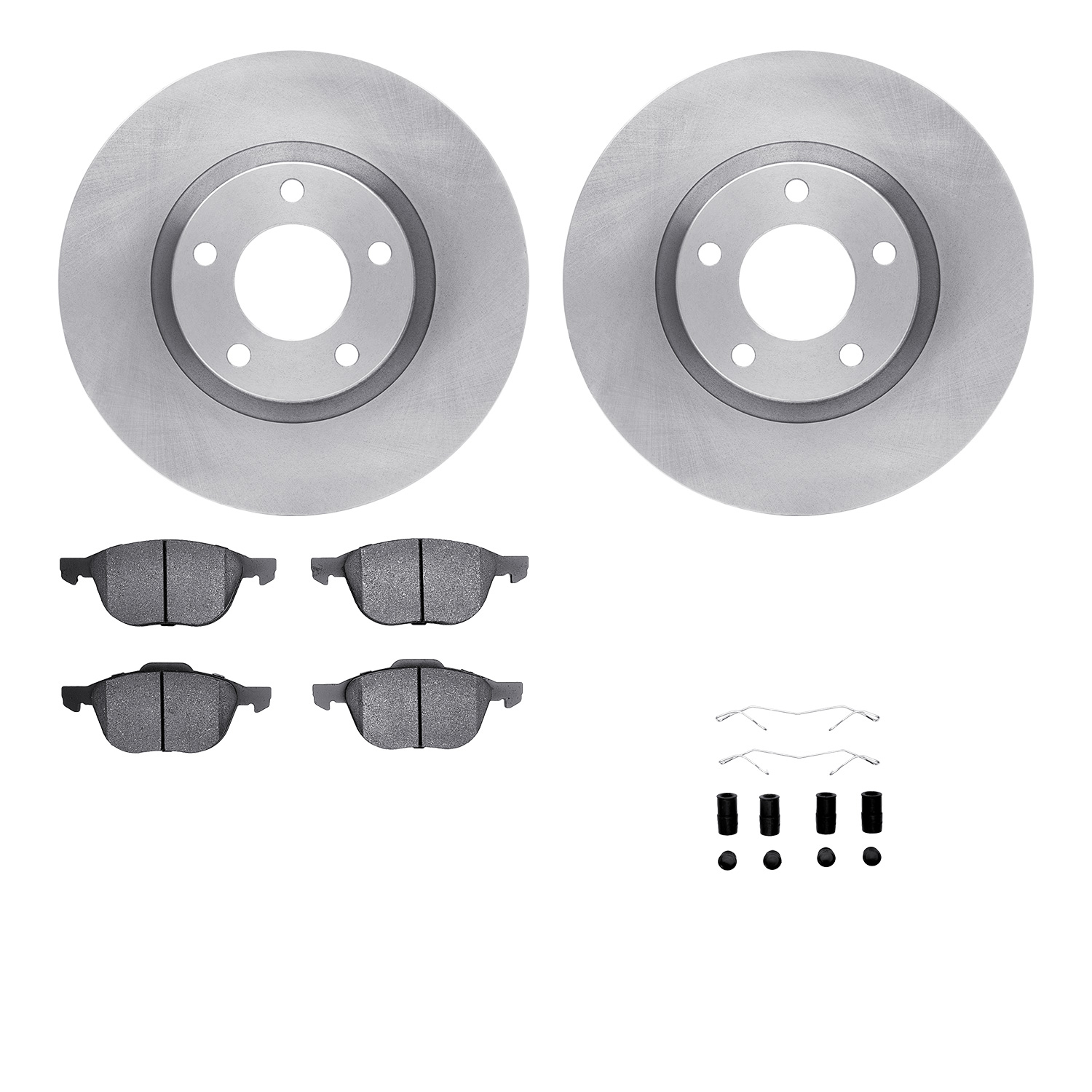 Dynamic Friction Company Front Brake Rotors with 5000 Advanced Brake Pads includes Hardware 6512-80290