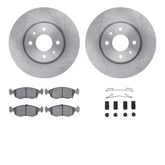 Dynamic Friction Company Front Brake Rotors with 5000 Euro Ceramic Brake Pads includes Hardware 6612-07007