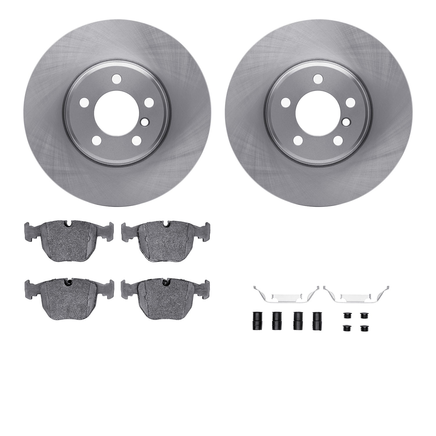 Dynamic Friction Company Front Brake Rotors with 5000 Euro Ceramic Brake Pads includes Hardware 6612-11015