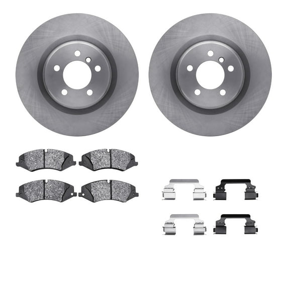 Dynamic Friction Company Front Brake Rotors with 5000 Euro Ceramic Brake Pads includes Hardware 6612-11055