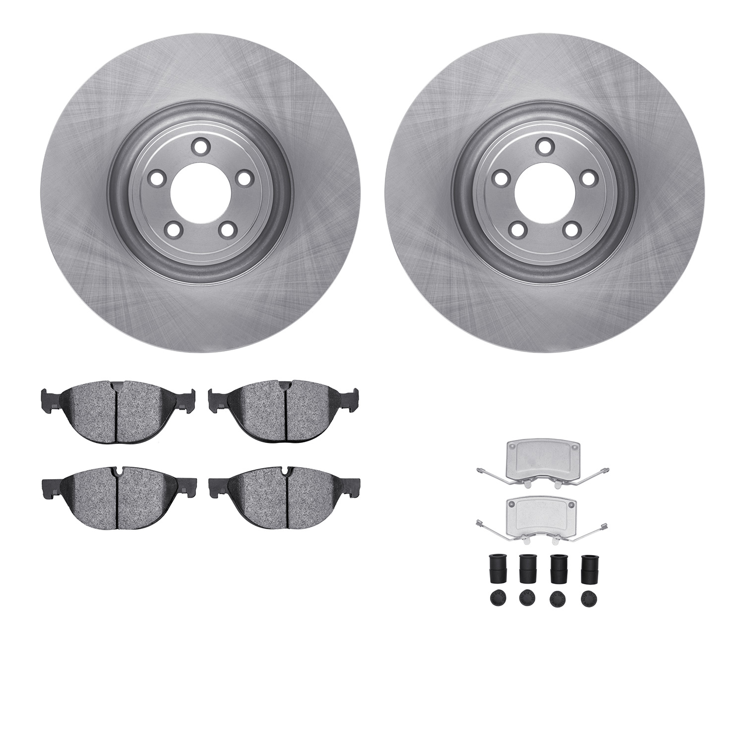 Dynamic Friction Company Front Brake Rotors with 5000 Euro Ceramic Brake Pads includes Hardware 6612-20075