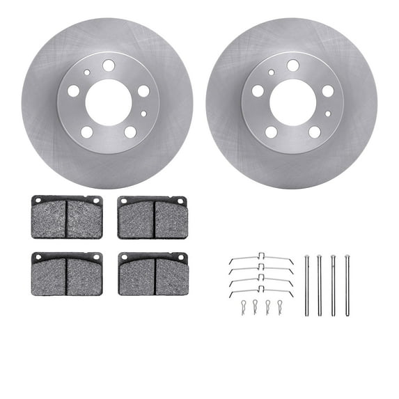 Dynamic Friction Company Front Brake Rotors with 5000 Euro Ceramic Brake Pads includes Hardware 6612-27035