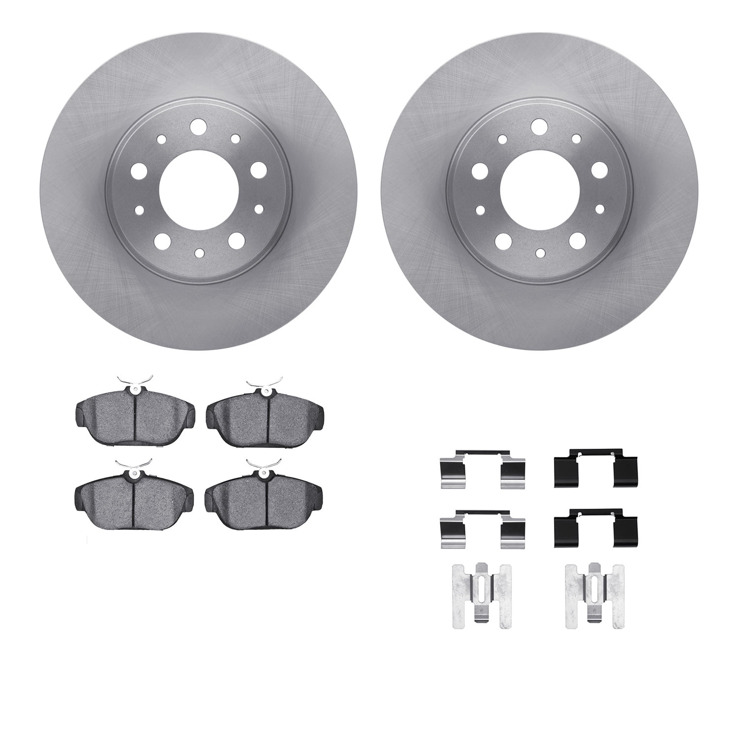 Dynamic Friction Company Front Brake Rotors with 5000 Euro Ceramic Brake Pads includes Hardware 6612-27075