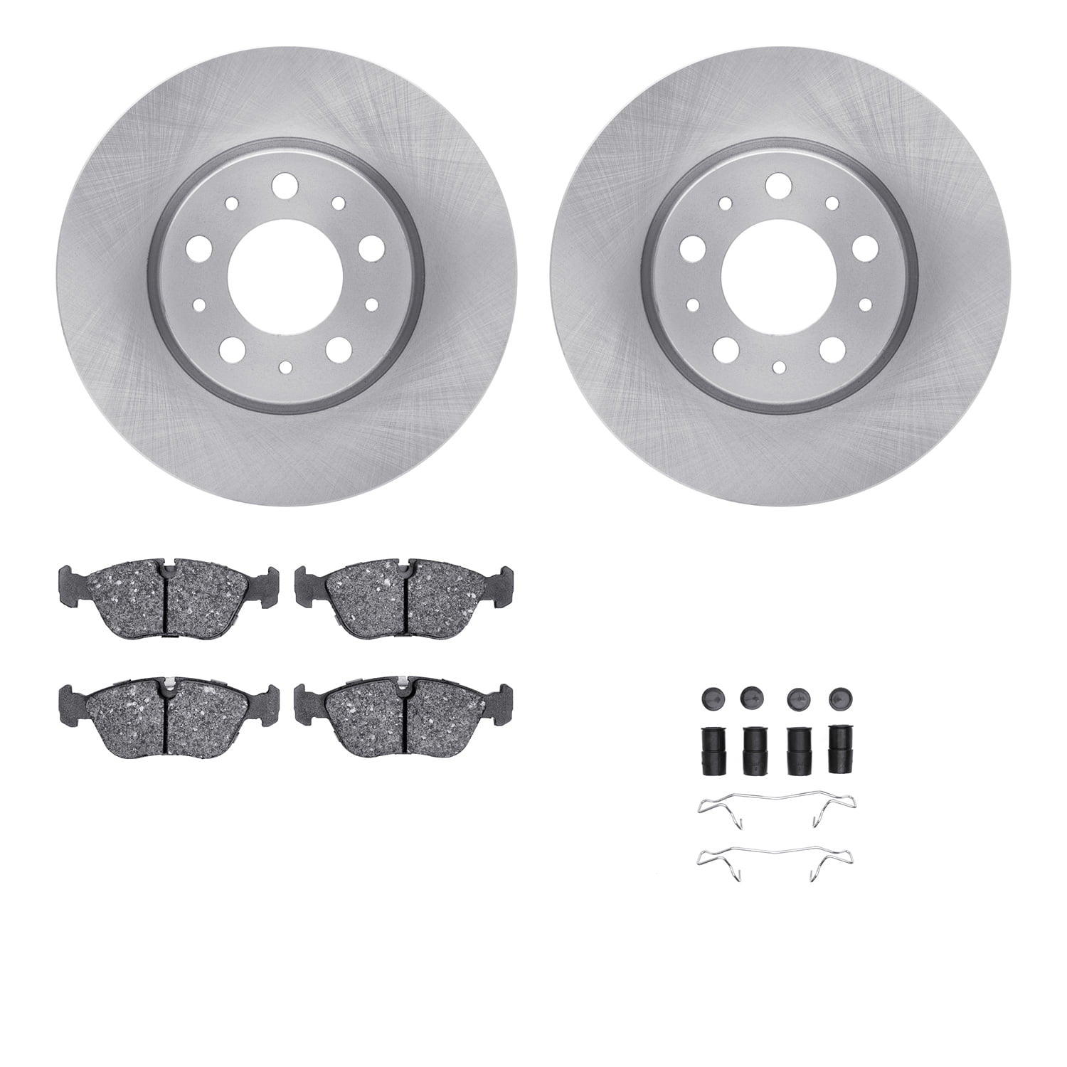 Dynamic Friction Company Front Brake Rotors with 5000 Euro Ceramic Brake Pads includes Hardware 6612-27091