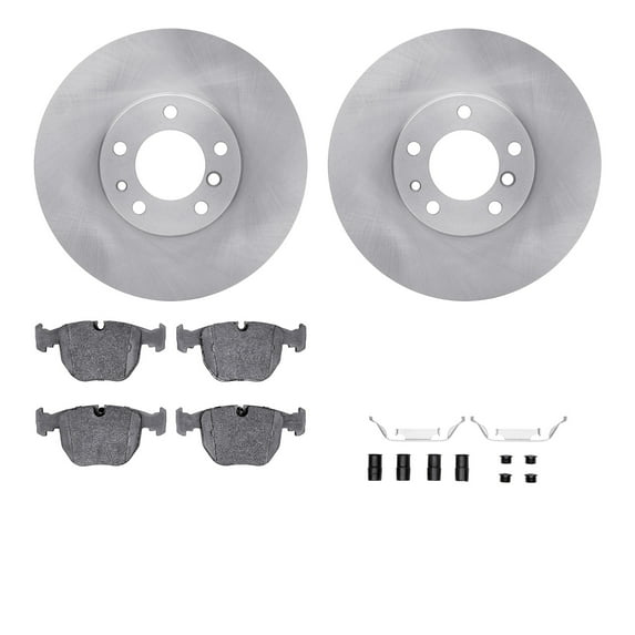 Dynamic Friction Company Front Brake Rotors with 5000 Euro Ceramic Brake Pads includes Hardware 6612-31118