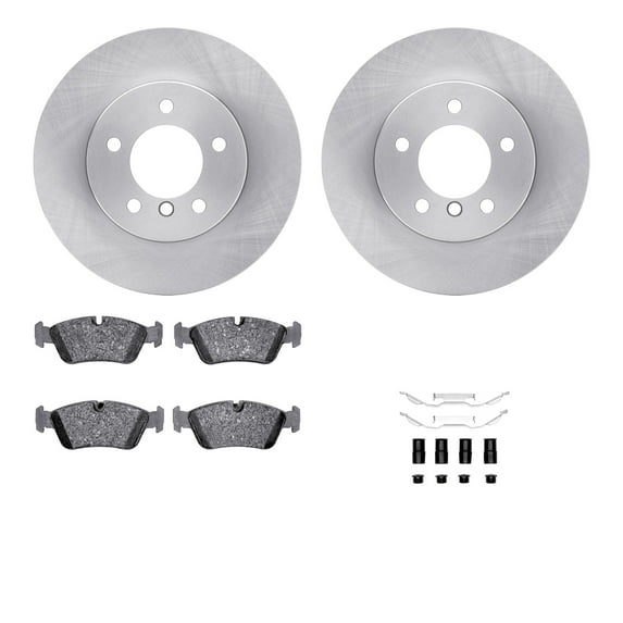 Dynamic Friction Company Front Brake Rotors with 5000 Euro Ceramic Brake Pads includes Hardware 6612-31173