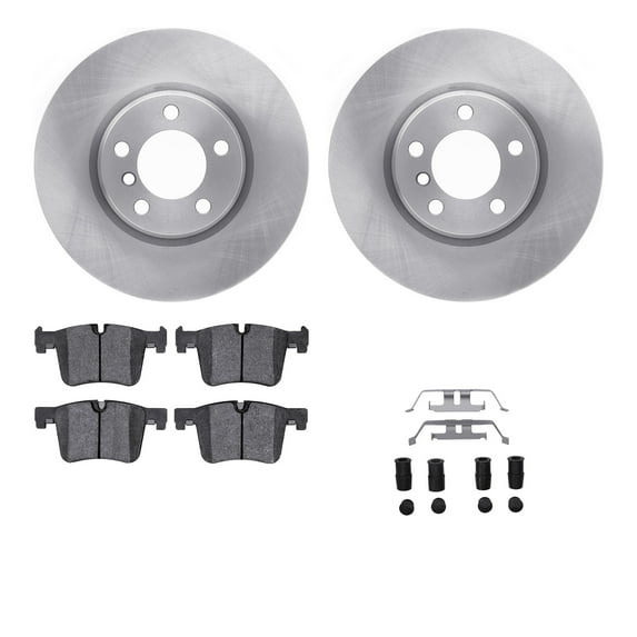 Dynamic Friction Company Front Brake Rotors with 5000 Euro Ceramic Brake Pads includes Hardware 6612-31413