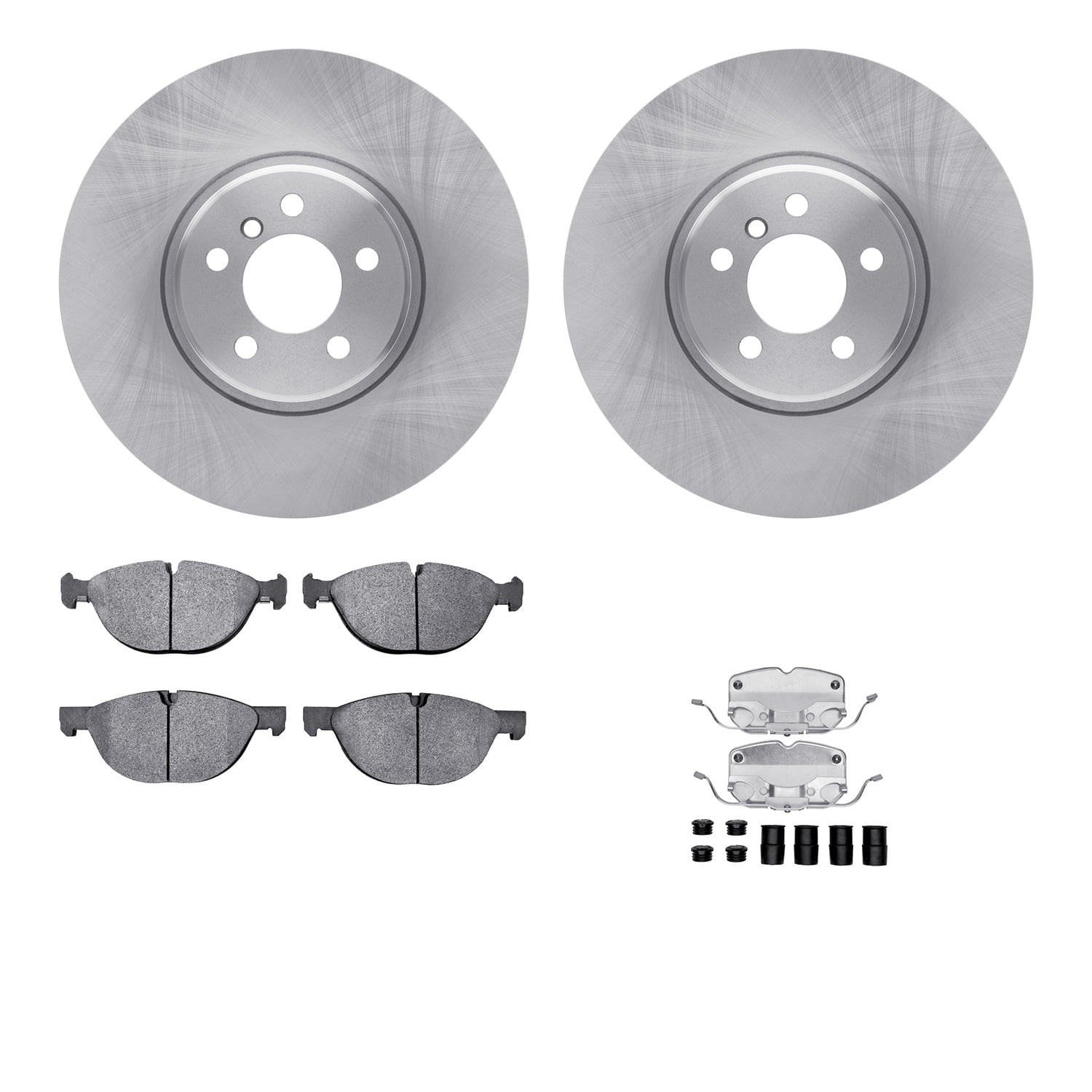 Dynamic Friction Company Front Brake Rotors with 5000 Euro Ceramic Brake Pads includes Hardware 6612-31469