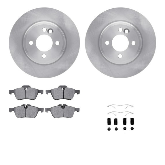 Dynamic Friction Company Front Brake Rotors with 5000 Euro Ceramic Brake Pads includes Hardware 6612-32001