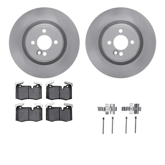 Dynamic Friction Company Front Brake Rotors with 5000 Euro Ceramic Brake Pads includes Hardware 6612-32033
