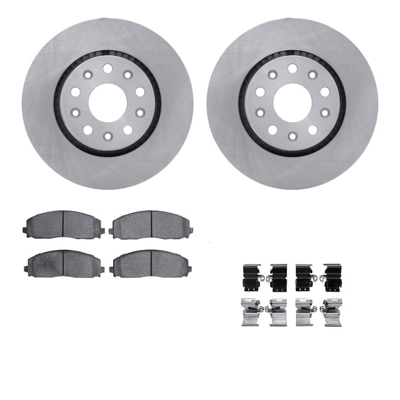 Dynamic Friction Company Front Brake Rotors with 5000 Euro Ceramic Brake Pads includes Hardware 6612-42057