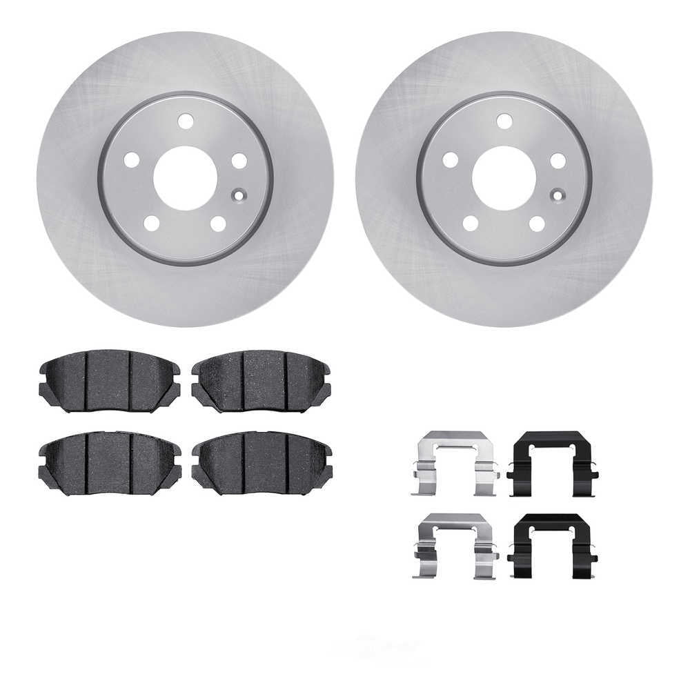 Dynamic Friction Company 6612-45022 DFC Rotors with EURO 5000 Ceramic Brake Pads includes Hardware