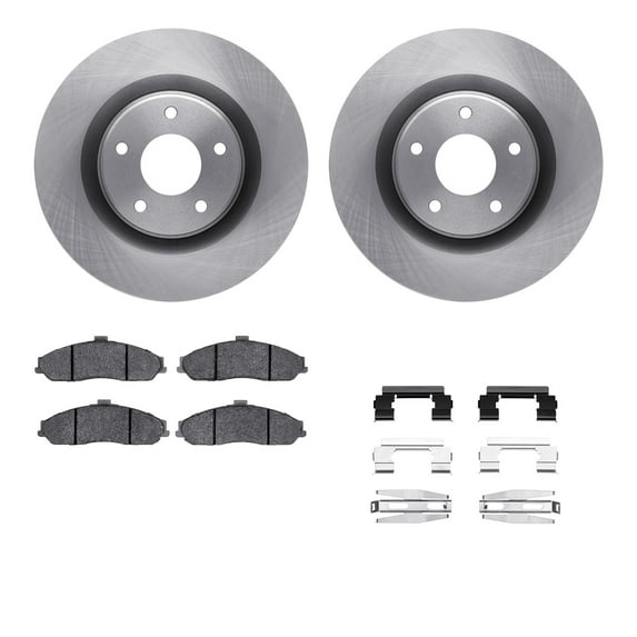 Dynamic Friction Company Front Brake Rotors with 5000 Euro Ceramic Brake Pads includes Hardware 6612-46032
