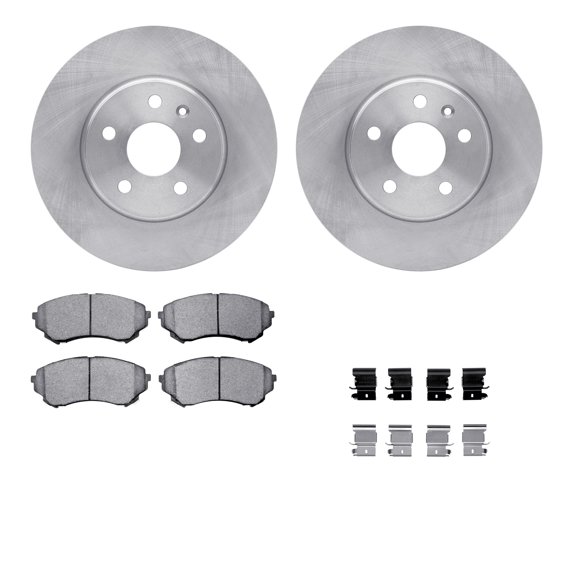 Dynamic Friction Company Front Brake Rotors with 5000 Euro Ceramic Brake Pads includes Hardware 6612-46051