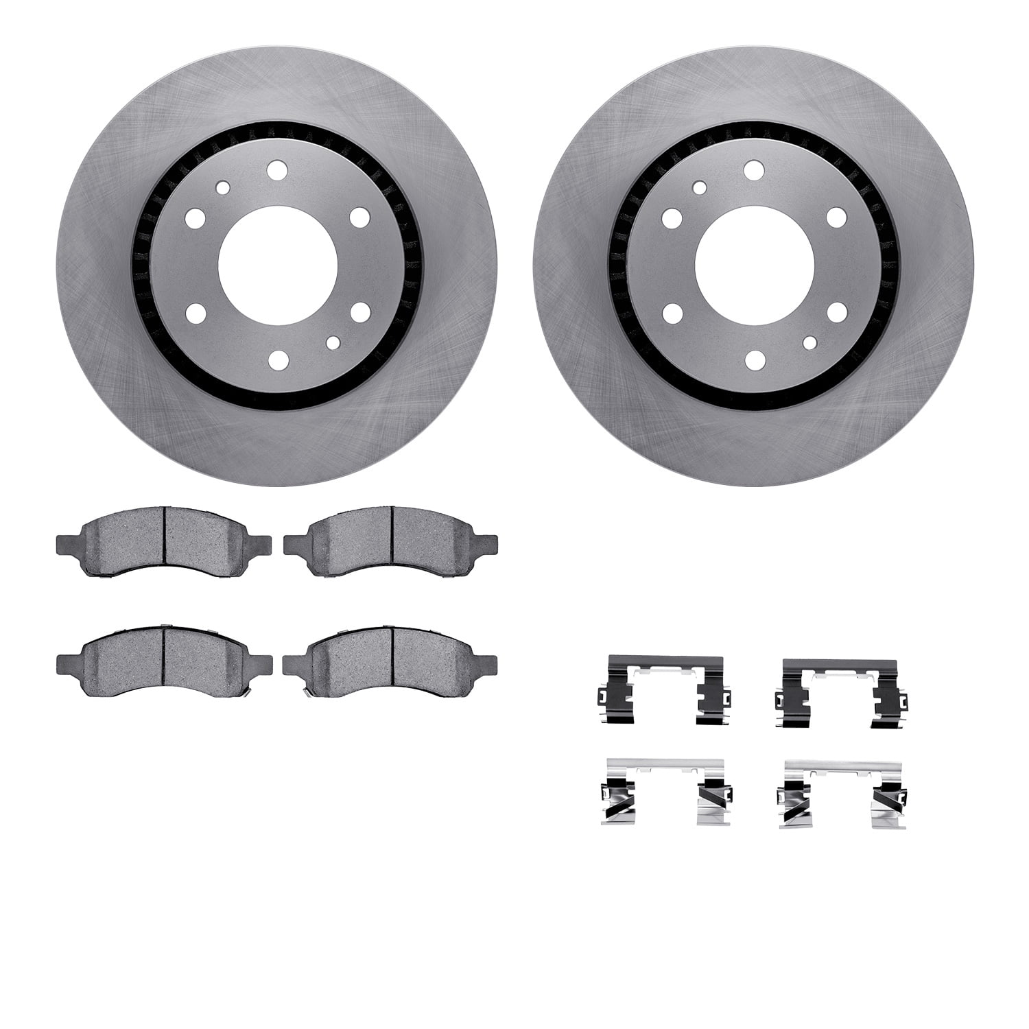 Dynamic Friction Company Front Brake Rotors with 5000 Euro Ceramic Brake Pads includes Hardware 6612-48023
