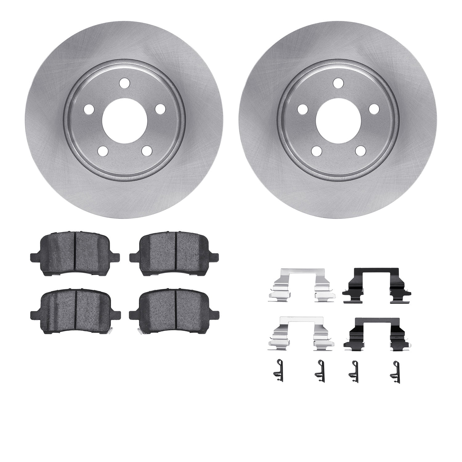 Dynamic Friction Company Front Brake Rotors with 5000 Euro Ceramic Brake Pads includes Hardware 6612-53003