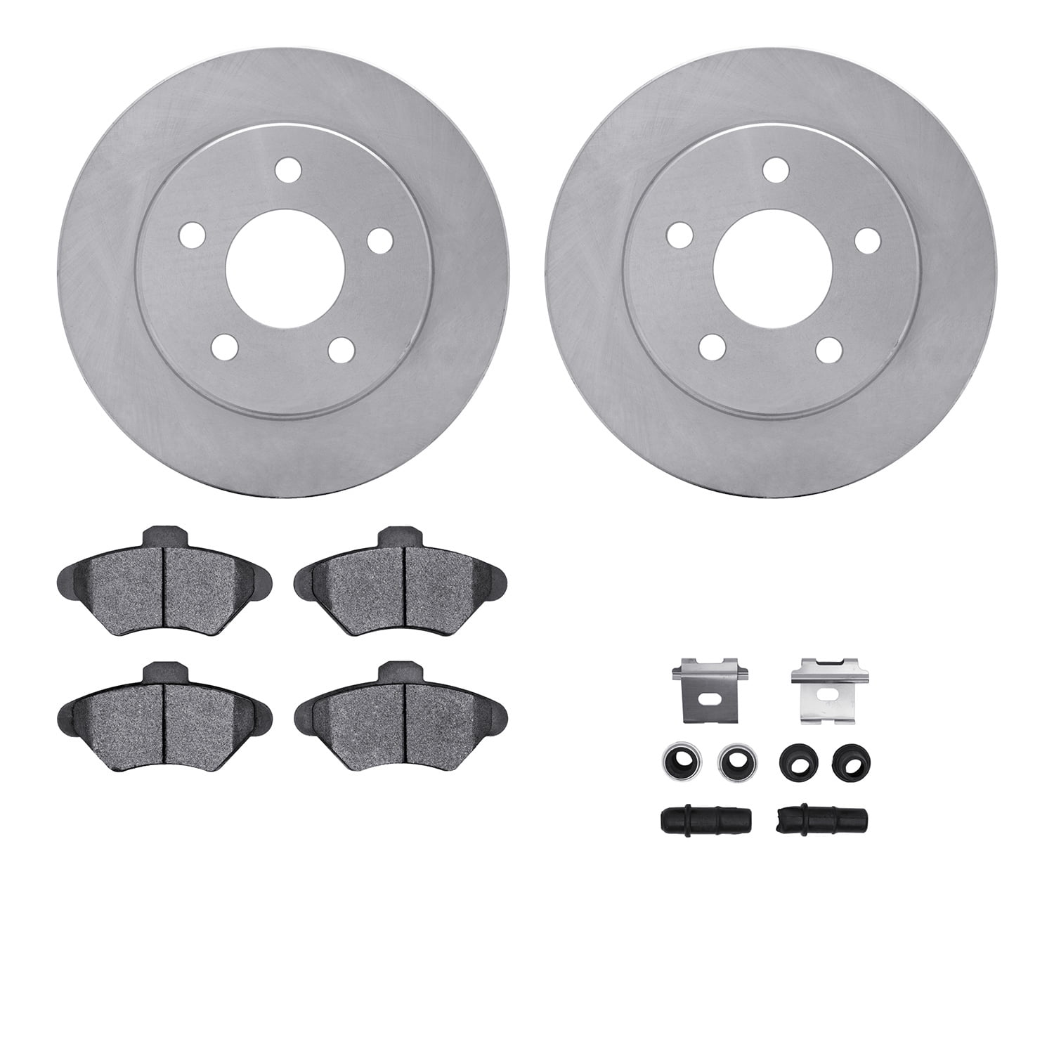 Dynamic Friction Company Front Brake Rotors with 5000 Euro Ceramic Brake Pads includes Hardware 6612-54011
