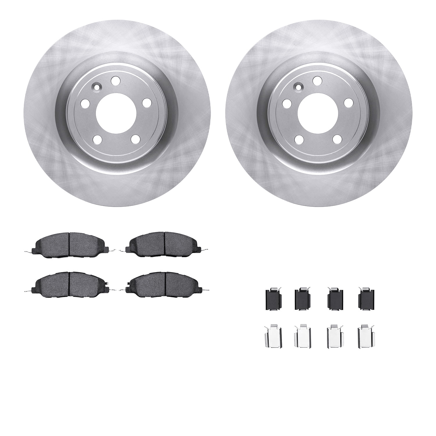 Dynamic Friction Company Front Brake Rotors with 5000 Euro Ceramic Brake Pads includes Hardware 6612-54063