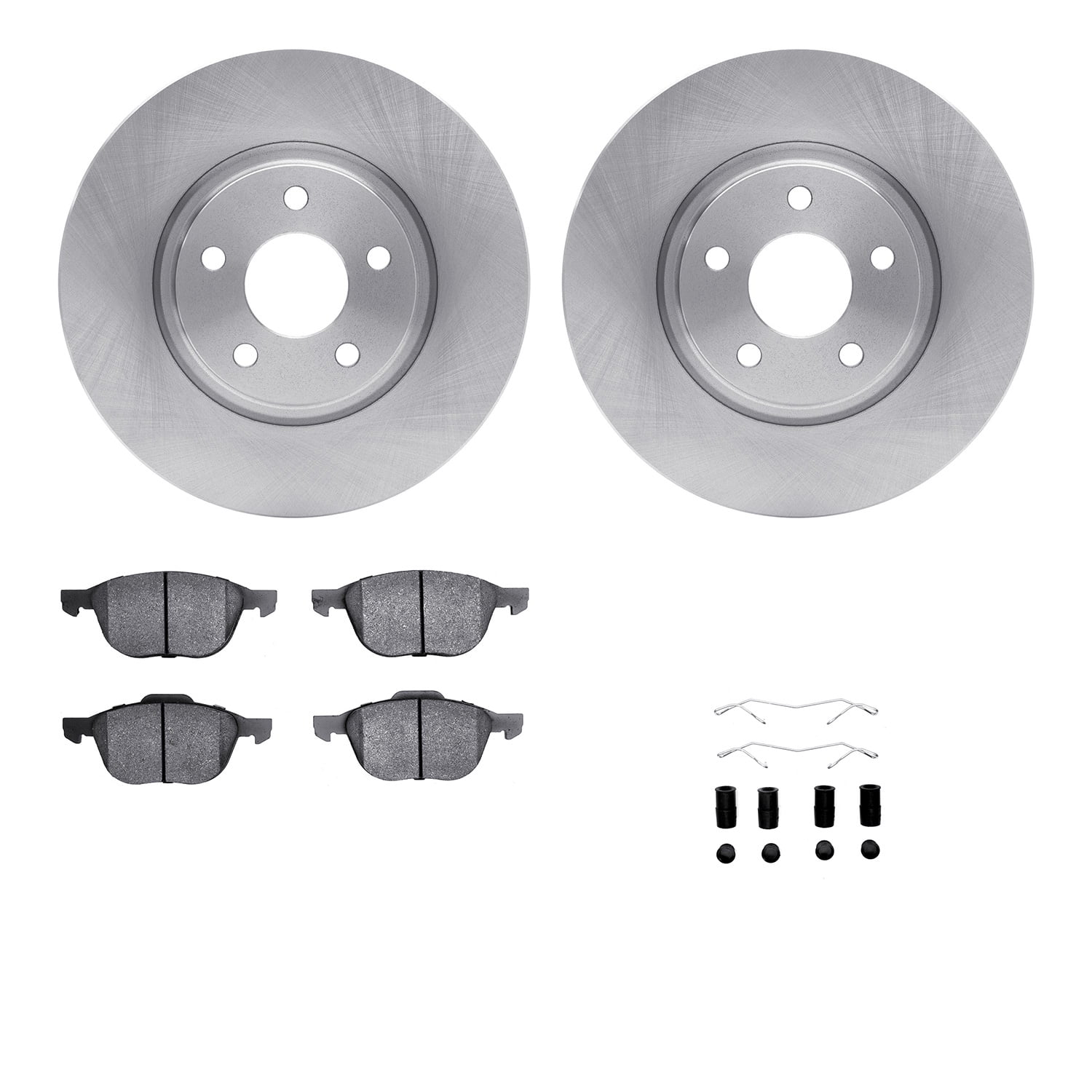 Dynamic Friction Company Front Brake Rotors with 5000 Euro Ceramic Brake Pads includes Hardware 6612-54075