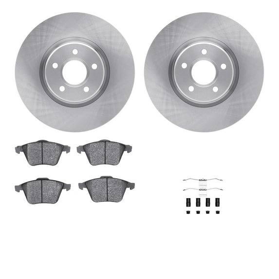 Dynamic Friction Company Front Brake Rotors with 5000 Euro Ceramic Brake Pads includes Hardware 6612-54079
