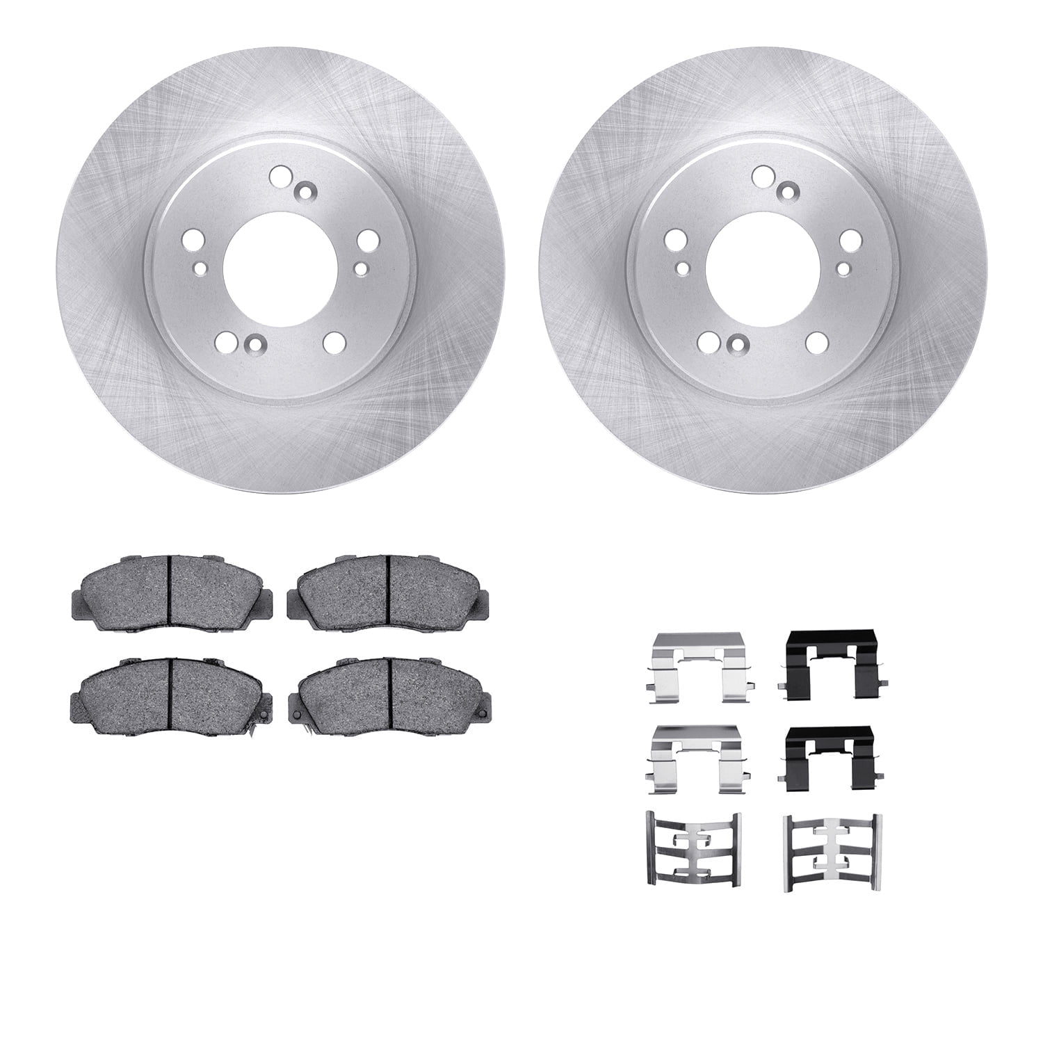 Dynamic Friction Company Front Brake Rotors with 5000 Euro Ceramic Brake Pads includes Hardware 6612-58003
