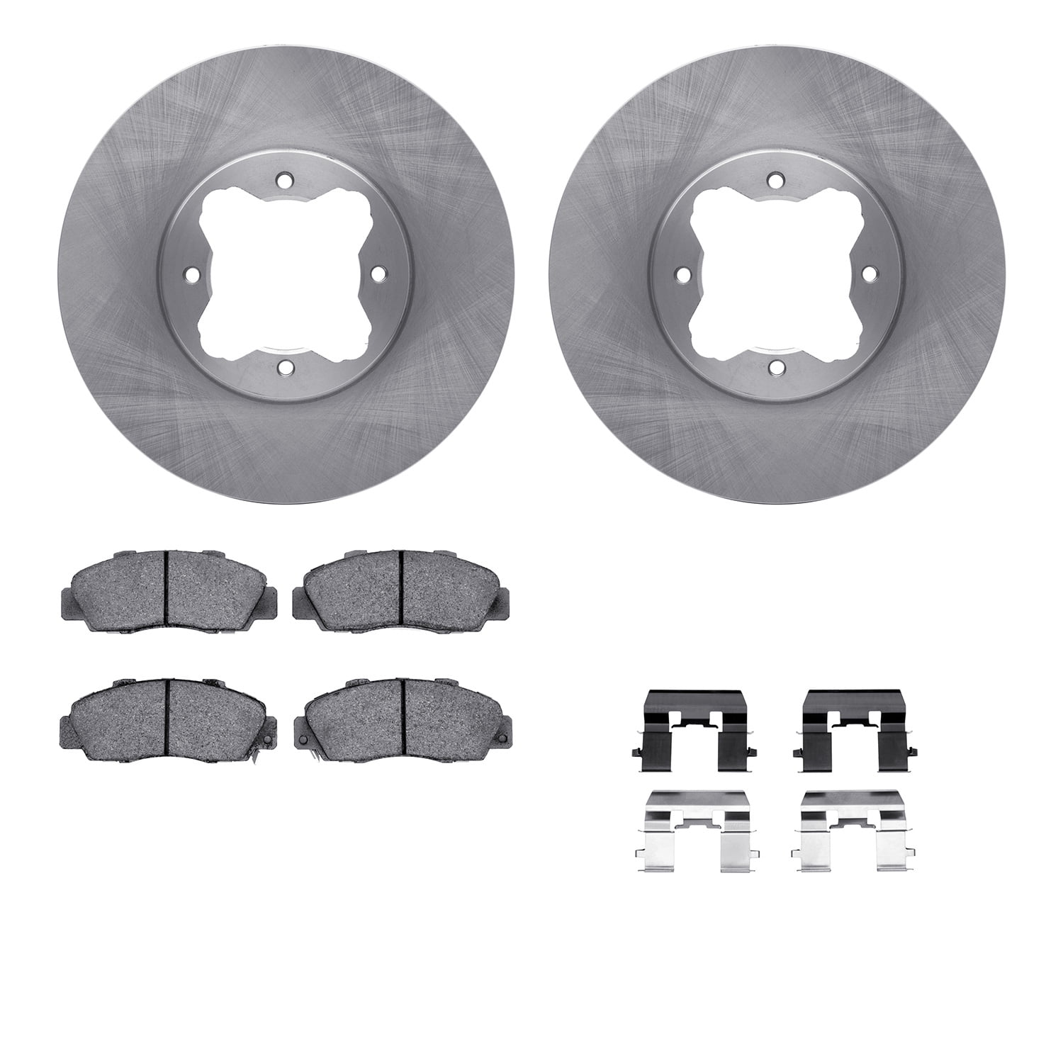 Dynamic Friction Company Front Brake Rotors with 5000 Euro Ceramic Brake Pads includes Hardware 6612-58007