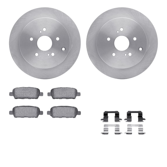Dynamic Friction Company Front Brake Rotors with 5000 Euro Ceramic Brake Pads includes Hardware - 6612-63249