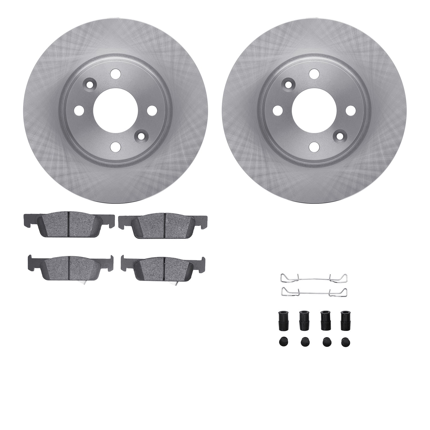 Dynamic Friction Company Front Brake Rotors with 5000 Euro Ceramic Brake Pads includes Hardware 6612-63448