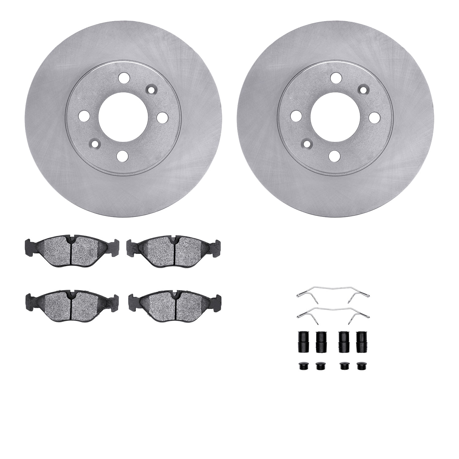 Dynamic Friction Company Front Brake Rotors with 5000 Euro Ceramic Brake Pads includes Hardware 6612-65019
