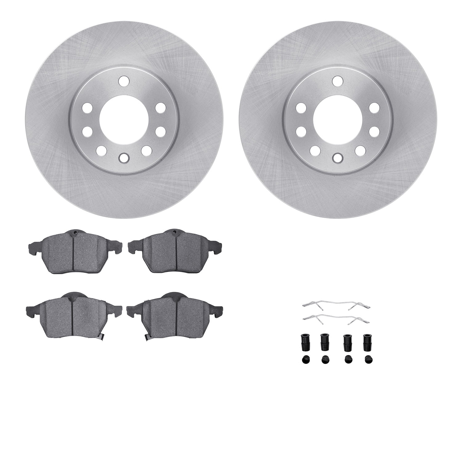 Dynamic Friction Company Front Brake Rotors with 5000 Euro Ceramic Brake Pads includes Hardware 6612-65026