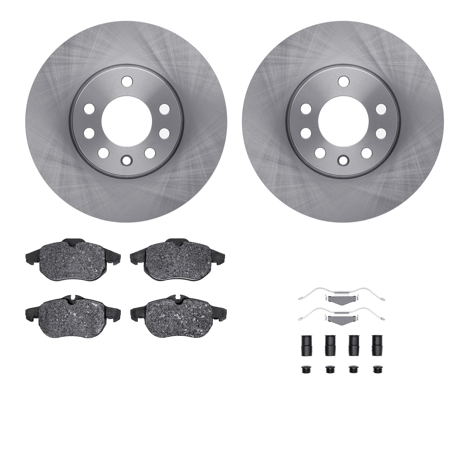 Dynamic Friction Company Front Brake Rotors with 5000 Euro Ceramic Brake Pads includes Hardware 6612-65044