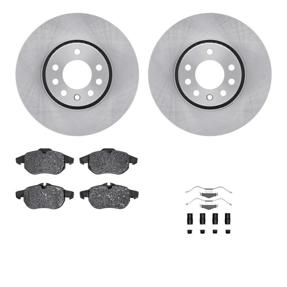 Dynamic Friction Company Front Brake Rotors with 5000 Euro Ceramic Brake Pads includes Hardware 6612-65052