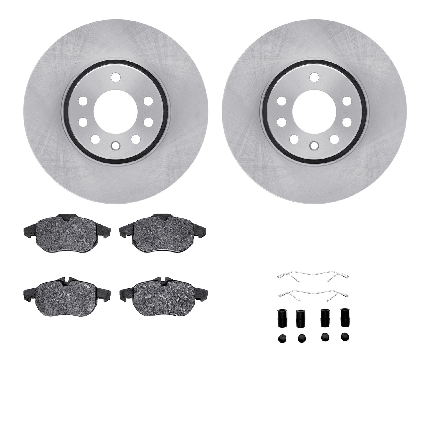 Dynamic Friction Company Front Brake Rotors with 5000 Euro Ceramic Brake Pads includes Hardware 6612-65053