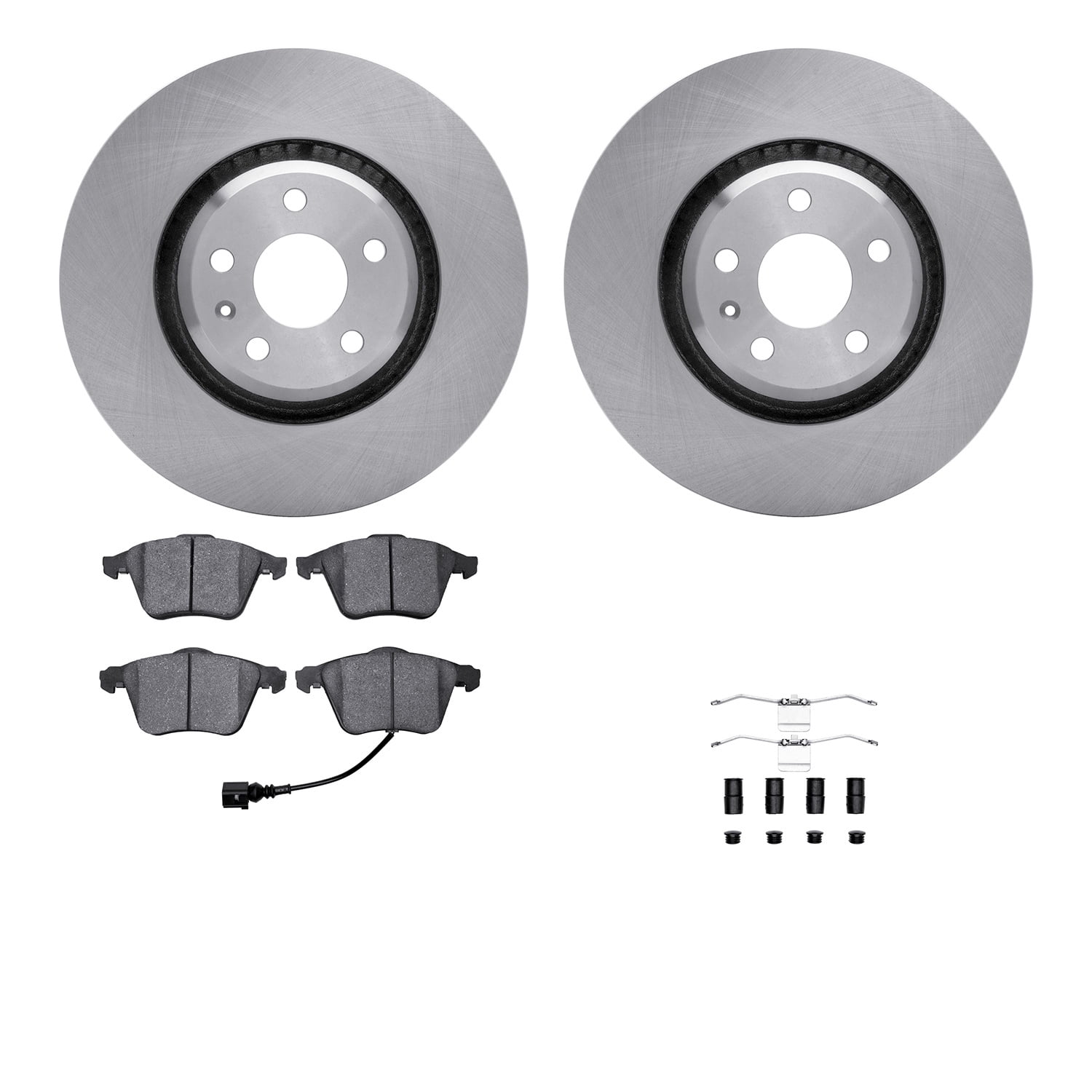Dynamic Friction Company Front Brake Rotors with 5000 Euro Ceramic Brake Pads includes Hardware 6612-73205