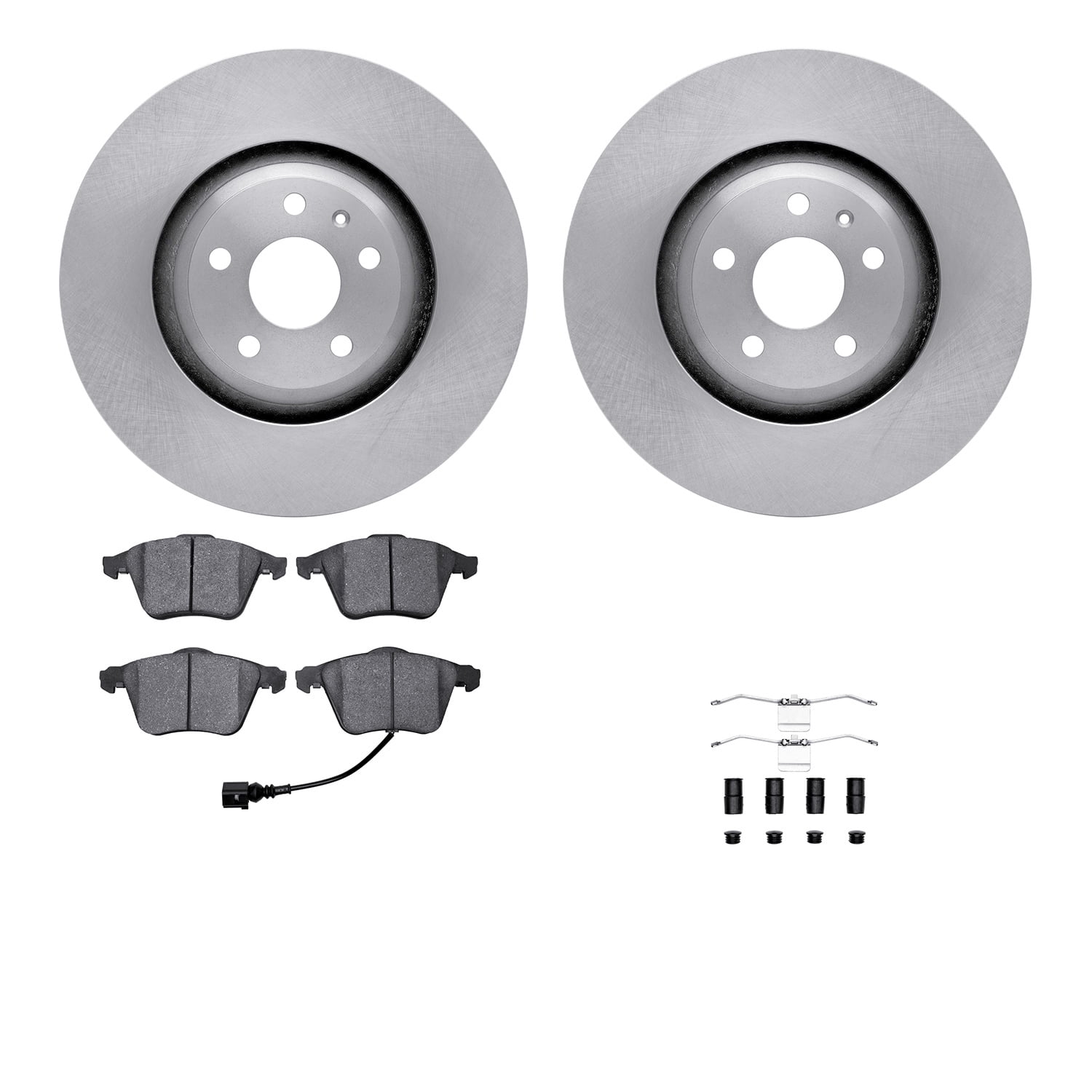 Dynamic Friction Company Front Brake Rotors with 5000 Euro Ceramic Brake Pads includes Hardware 6612-73267