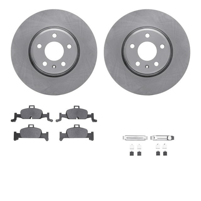 Dynamic Friction Company Front Brake Rotors with 5000 Euro Ceramic Brake Pads includes Hardware 6612-73294