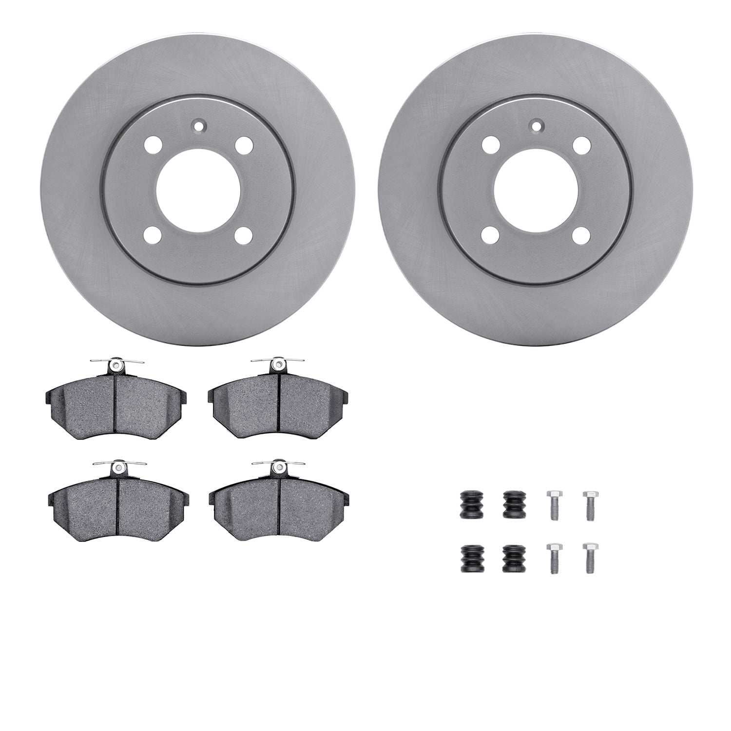 Dynamic Friction Company Front Brake Rotors with 5000 Euro Ceramic Brake Pads includes Hardware 6612-74061