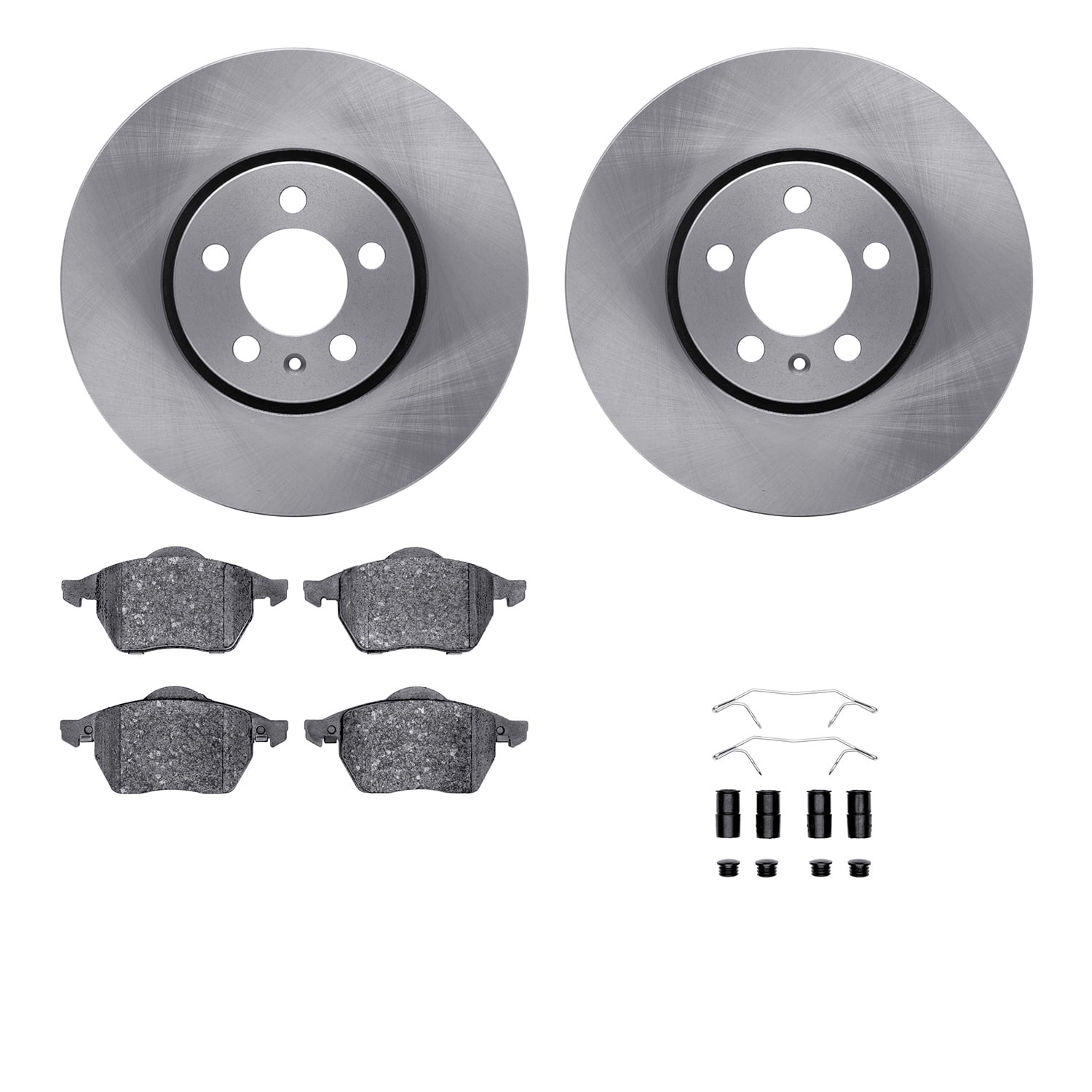 Dynamic Friction Company Front Brake Rotors with 5000 Euro Ceramic Brake Pads includes Hardware 6612-74098