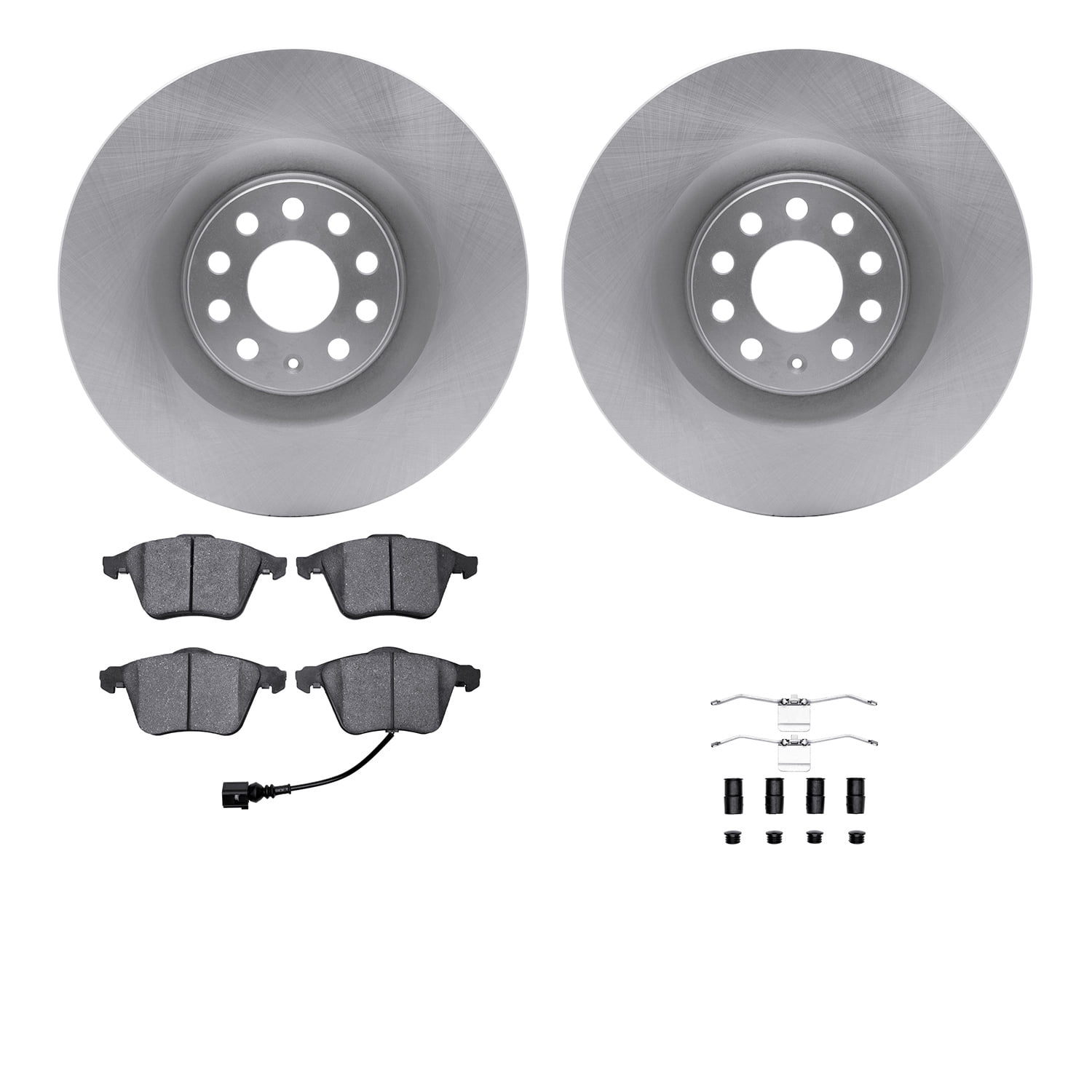 Dynamic Friction Company Front Brake Rotors with 5000 Euro Ceramic Brake Pads includes Hardware 6612-74134