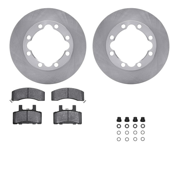 Dynamic Friction Company Front Brake Rotors with Heavy Duty Brake Pads includes Hardware 6212-40285