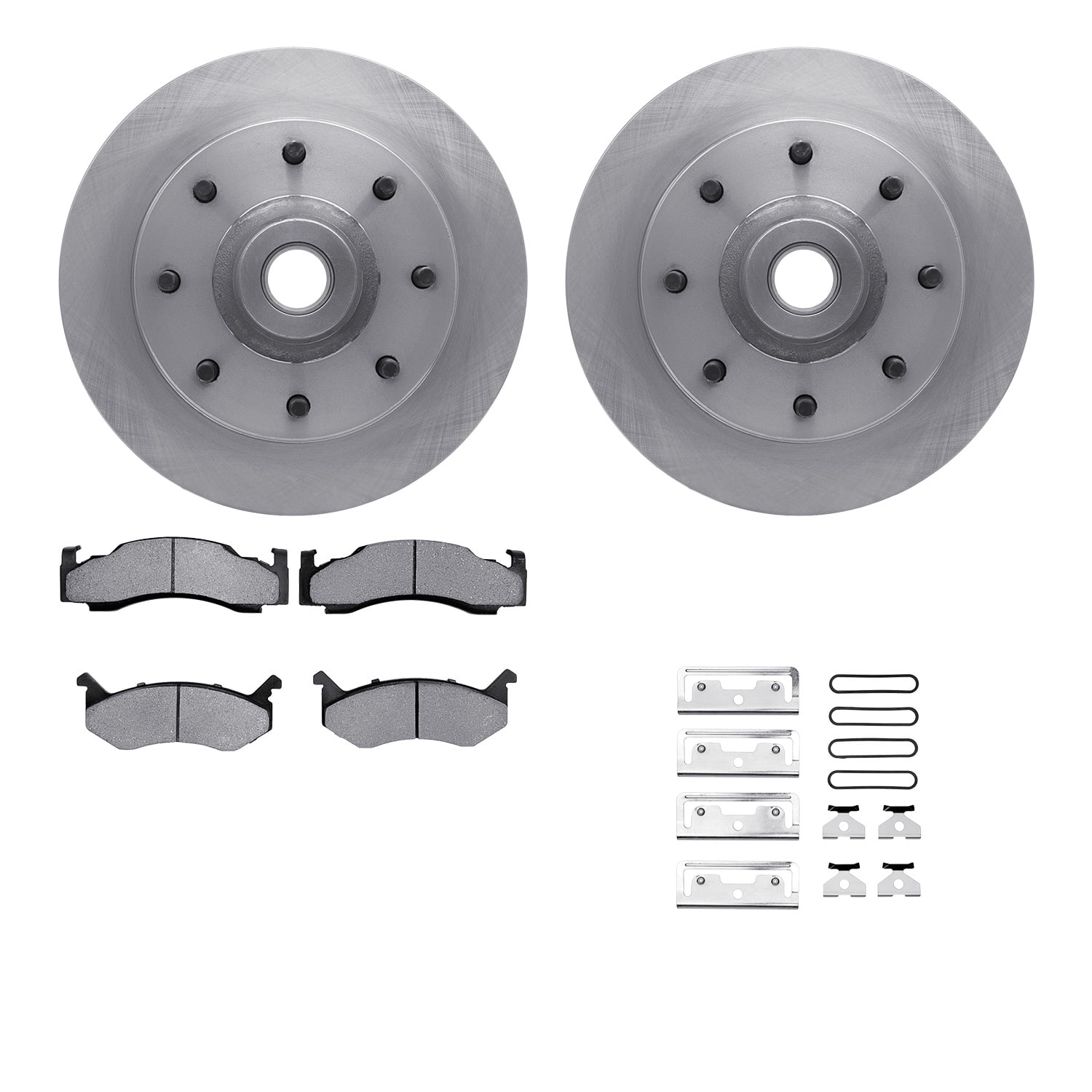 Dynamic Friction Company Front Brake Rotors with Heavy Duty Brake Pads includes Hardware 6212-40405