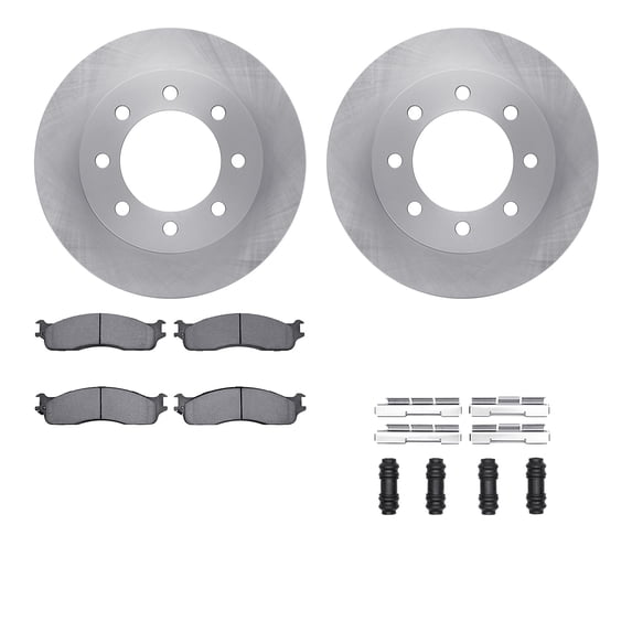 Dynamic Friction Company Front Brake Rotors with Heavy Duty Brake Pads includes Hardware 6212-40450
