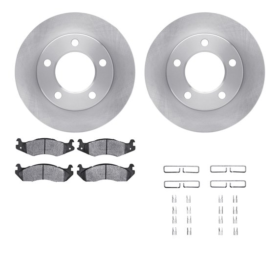 Dynamic Friction Company Front Brake Rotors with Heavy Duty Brake Pads includes Hardware 6212-42139