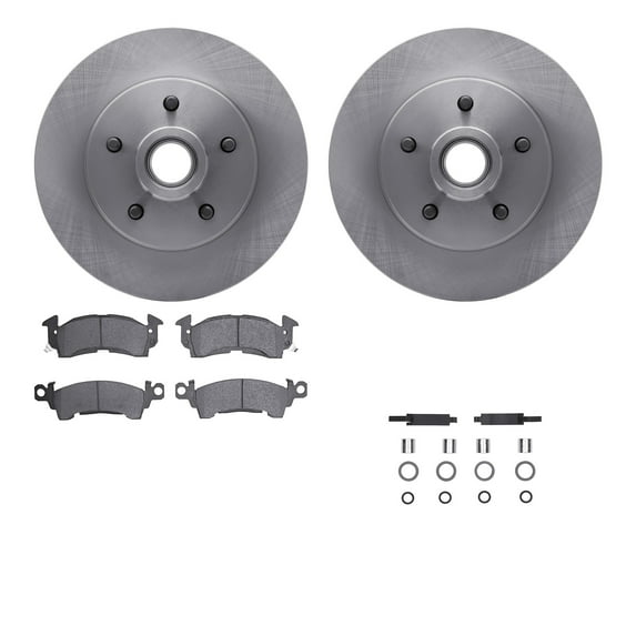 Dynamic Friction Company Front Brake Rotors with Heavy Duty Brake Pads includes Hardware 6212-47298