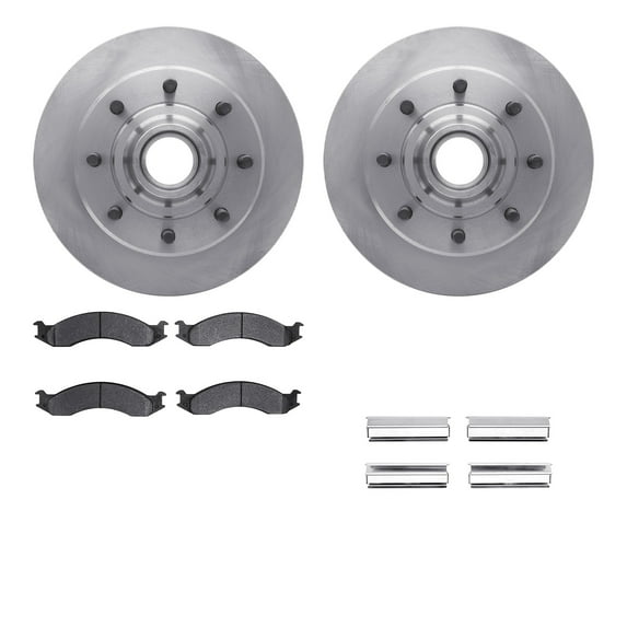 Dynamic Friction Company Front Brake Rotors with Heavy Duty Brake Pads includes Hardware 6212-99324