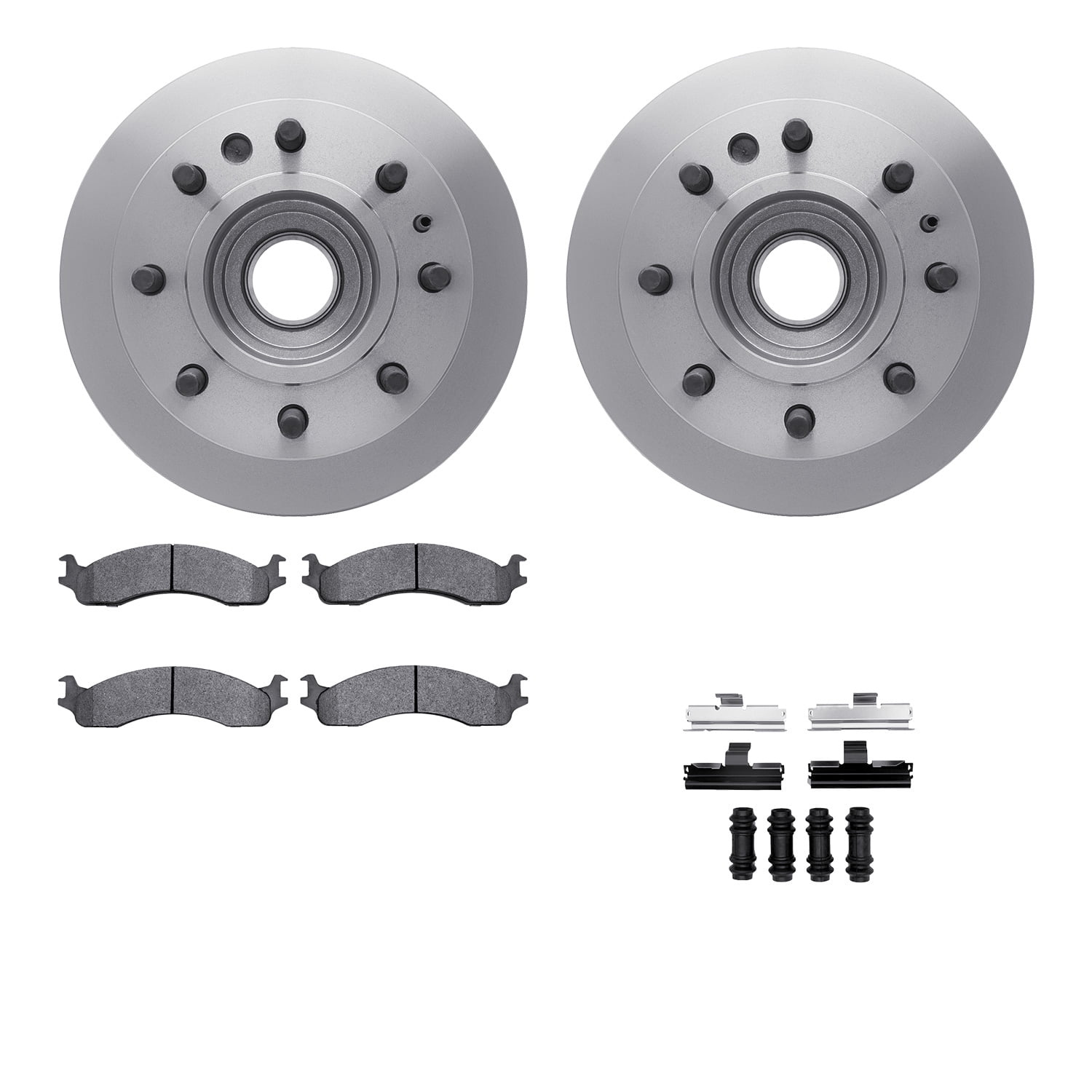 Dynamic Friction Company Front Brake Rotors with Heavy Duty Brake Pads includes Hardware 6212-99342